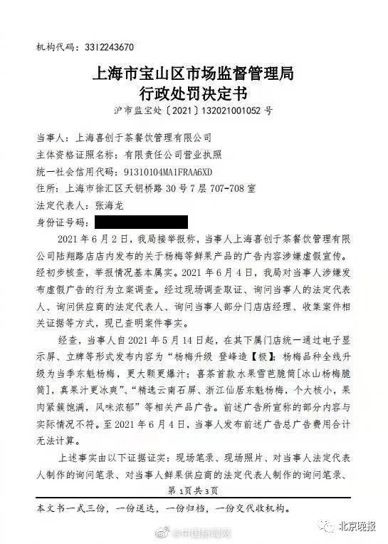 罚45万元！曾被曝卫生质量问题ag旗舰厅因涉嫌虚假宣传喜茶被(图3)